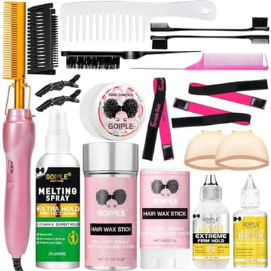 Electric Hot Comb Hair Straightener Heat Pressing Combs Ceramic Curling Flat Iron Curler, Hot Comb Electric for Wigs Electrical Straightening Comb Curling Iron for Natural Hair with Anti-Scald Case