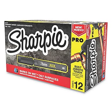 Sharpie Pro Permanent Marker, Fine Point, Black, 12 Count (2017818)