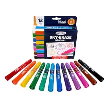 Crayola Take Note Dry Erase Markers for School (12ct) Essential Easter Basket Stuffers, Chisel Tip Whiteboard Markers, Spring Craft Supplies for Teachers, Low Odor