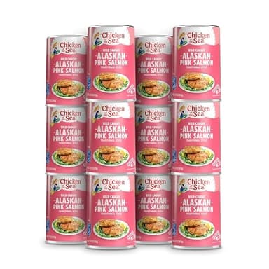 Chicken of the Sea Traditional Style Alaskan Pink Canned Salmon, 14.75 Ounce Cans, 12-Count – High Protein Lean Wild Caught Salmon – Delicious, Nutritious Wild Salmon for Burgers, Pasta, & More