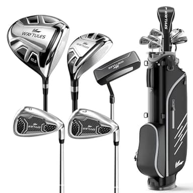 6-Piece Complete Golf Club Set for Men – Adult Golf Clubs with Stand Bag, Driver, Hybrid, 7/P Irons & Putter, Right Handed