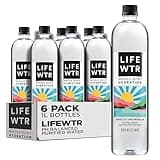 LIFEWTR Premium Purified Water, pH Balanced with Electrolytes, 100% recycled plastic bottles, 33.8 Fl Oz, 1L (Pack of 6)