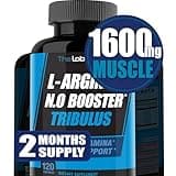 Nitric Oxide Booster, Nitric Oxide, I Arginine Supplement 1600mg vs L Arginine 1000mg Capsules / L Arginine L Citrulline Supplement for Vascularity, Muscle Growth, Endurance w/ Tribulus - 2 Mons