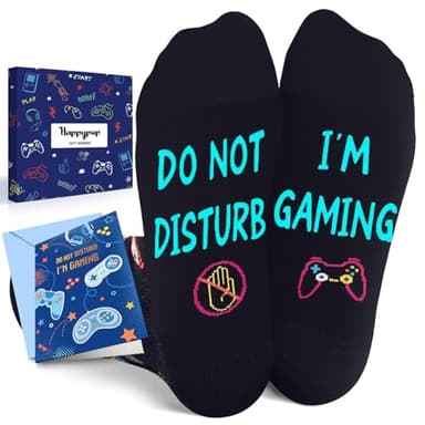 Gaming Socks for Boys - Gamer Gifts with Greeting Card, Video Game Stuffers for 7-9 Years Old Kids