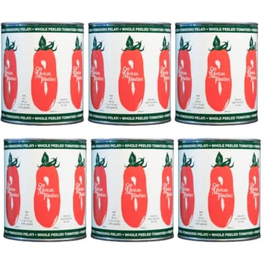 SMT San Merican Tomato Whole Peeled Tomatoes, 28oz (Pack of 6) - Grown in United States