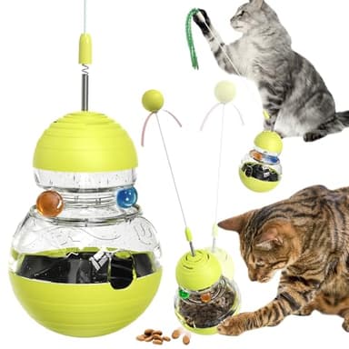 TLKNG Cat Toy for Indoor Cats Wobble Treat Dispenser Ball Kitten Food Dispenser & Puzzle Feeder Balls & Enrichment Toys & Mental Stimulation Interactive Brain Game