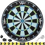 Viper Chroma Tournament Bristle Steel Tip Dartboard Set with Staple-Free Bullseye, Galvanized Metal Triangular Spider Wire for Reduced Bounce Outs; High-Grade Self-Healing Premium Sisal