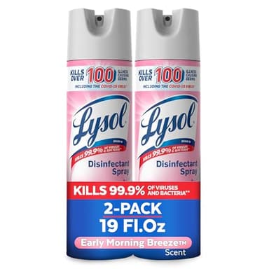 Lysol Disinfectant Spray, Sanitizing And Antibacterial Spray, For Disinfecting And Deodorizing, Early Morning Breeze, 19 Fl Oz (Pack Of 2), Packaging May Vary