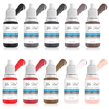 10Pcs Eyebrow Lips Tattoo Permanent Makeup Tattoo Ink Pigment Cosmetic Natural Microblading Color Pigment