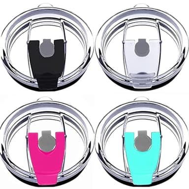 Tumbler Lids Spillproof 20oz,4 Pack Splash Resistant Lid for Beast,Juro,Ozark Trail,Rae Dunn,Atlin,Coffee Mug and More Cooler Cup,Covers for 20oz Tumbler (20OZ-01)