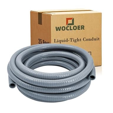 Wocloer PVC Liquid-Tight Conduit - 2 Inch 25 Foot Flexible PVC Non Metallic Electrical Conduit. 2" Dia