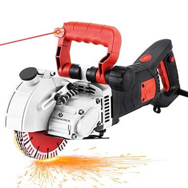 YUCHENGTECH 5800W Wall Chaser Wall Groove Cutting Machine Electric Wall Chaser Grooving Cutting Machine With Infrared Sighting Line 110V (17.5in and 5.5in)