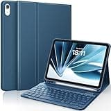 CHESONA Keyboard Case for iPad (A16) 11th/10th Generation (2025/2022), Detachable Wireless Keyboard, Stand Folio Keyboard Cover with Pencil Holder, Thin & Light (Steel Blue)