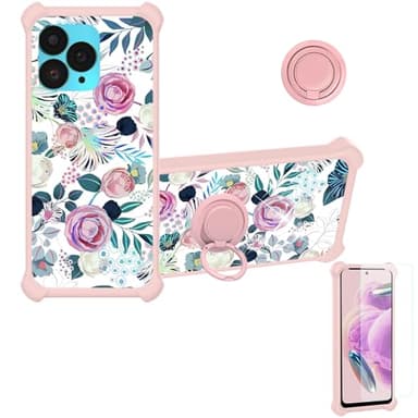 jioeuinly Nuu Mobile B30 5G Case Compatible for Nuu B30 Pro S6702X Phone Case Cover [Hard PC + Soft Silicone][Ring Support] [Colorful Reflect Light] IMDF-HUA3