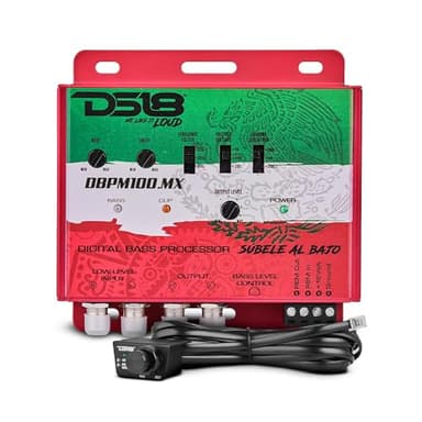 DS18 DBPM100.MX Digital Bass Processor, 2 Channel Preamp Input/Output, Subsonic Filter, Digital Bass Restoration, Bass Booster, Remote Level Control w/Clip LED, Fully Adjustable Bass Processor