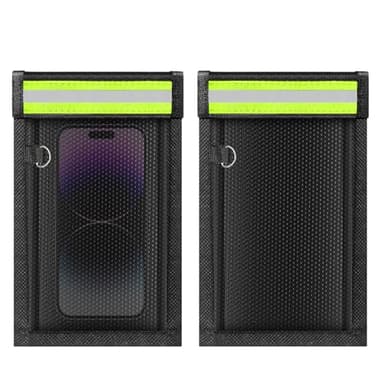 2 Pack Faraday Bags for Phones & Car Keys, Cell Phone Signal Blocking Pouch, Anti-Tracking Anti-Theft EMP Bag, Fireproof & Waterproof Faraday Key Fob Protector with Reflective Strip