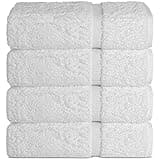 Chakir Turkish Linens | Hotel & Spa Quality 100% Cotton Premium Turkish Towels | Soft & Absorbent (4-Piece Bath Towels, White)