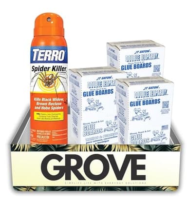 TERRO Spider Killer Aerosol 16 oz Bundle with Glue Board Trap – Effective Indoor and Outdoor Spider and Ant Control – Gift Set (2 Items)