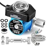 Crispaire Instant Hot Water Recirculating Pump Kit with 304 Stainless Steel Bypass Valve for Tank Water Heaters Includes All Installation Components, And 20-Inch PEX Supply Lines for Potable Water