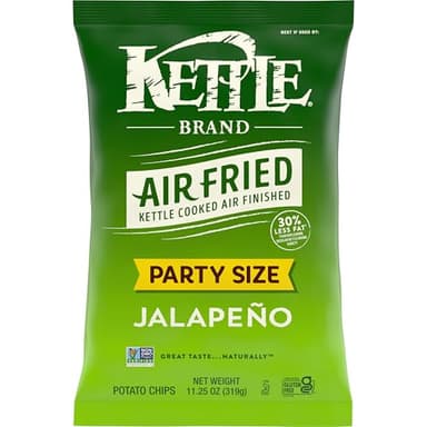 Kettle Brand Potato Chips, Air Fried Jalapeno Kettle Chips, 11.25 Ounce Party Size Bag