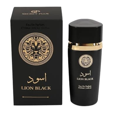 VENEZIO PROFUMO Lion Black Cologne for Men Eau De Parfum, Arabic Men's Fragrance, Woody, Spicy, Oriental, Vanilla Scent, 3.4 fl oz / 100ml