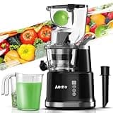Aeitto Cold Press Juicer, Juicer Machines with Large Feed Chute, Large Capacity, Slow Masticating Juicer for Fruits and Vegetables, Self Feeding for Juice Extractor,BPA-Free, Black