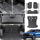 JOULARISE Floor Mats Set Cargo Mat Backrest Mats for 2025 Chevrolet Chevy Equinox(Not for EV), All-Weather TPE Trunk Cargo Liner and Door Sill Protector (Floor Mats+2-in-1 Cargo Mat+Door Sill Guards)