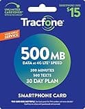 Tracfone $15, 500 Min, 500 Text, 500MB Data 30–Day Plan [Physical Delivery]