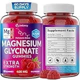 Magnesium Glycinate Gummies 400mg, Mаgnеsium Gummiеs for Womеn and Men, Body Support and Relaxation, Raspberry Mаgnеsium Gummiеs for Adults with Blackcurrant Oil, Non GMO, Gluten Free, 60 Days Supply