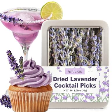110+ Edible Lavender Sprigs, 4.72" Culinary Lavender Sticks for Tea, Dessert, Cocktails & Food Presentation, 1.06 oz(30g) Dried Botanical Stems in Sealed Pouch for Garnish, DIY Gifts & Visual Plating