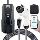VEVOR Level 1+2 Portable EV Charger, 16 Amp 120V or 240V, Electric Vehicle Charger with 28-Foot Charging Cable NEMA 6-20P Plug NEMA 5-15 Adapter, Plug-in Home EV Charging Station for SAE J1772 EVs