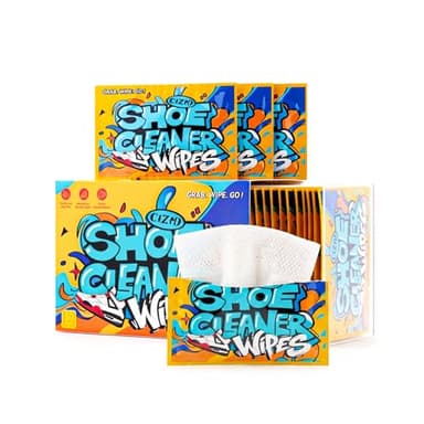 COZGO Shoe Cleaner Wipes, Shoe Cleaning Wipes for Sneakers, Leather, Canvas, Portable On-the-Go Shoe Care for Stain Removal (30 pack)
