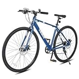 Viribus Hybrid Bikes, 28 inch Road Bike for Tall Men, Lightweight Aluminum 700C City Bike Adults, 7 Speed Mens Commuter Bikes, Adult Hybrid Bicycle, Blue
