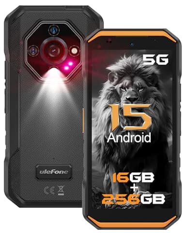 Ulefone Armor X32 Pro 5G Rugged Phone, MTK Dimensity 6300, 16+256GB, Android 15, Widevine L1, 64MP/25MP Night Vision, Dedicated Glare Flashlight, 5G Wifi Hotspot, 5.65” 90Hz, 5500mAh, NFC/GPS - Orange