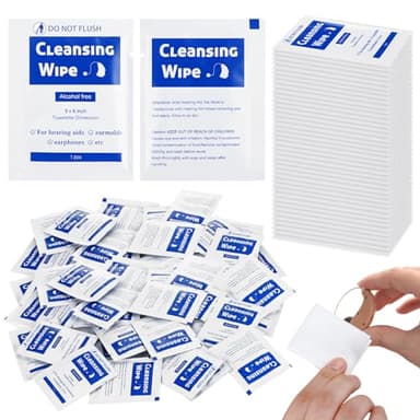 Heigble 250 Counts Hearing Aid Cleaning Wipes 5.51 x 7.87'' Hearing Aid Wipes Individually Wrapped Cleaning Towelettes for Amplifier, Earbuds