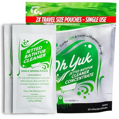 Oh Yuk Jetted Bathtub Cleaner Concentrate - 2 Single-Use Travel Pouches