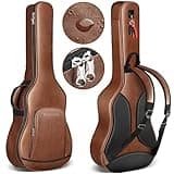 CAHAYA Guitar Case Acoustic Bag - 0.8in Thick Padding Guitar Gig Bag Waterproof PU Design for Easy Cleaning Fits 40 41 42in Acoustic Guitars Travel Acoustic Case with Adjustable Shoulder Straps