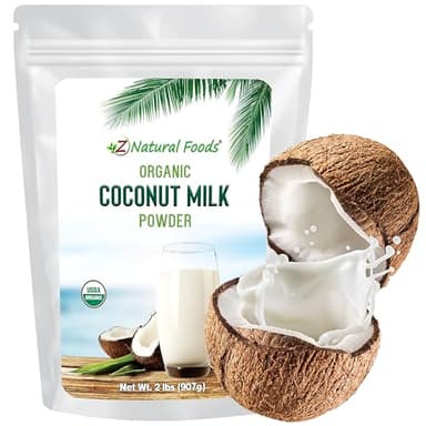 Z Natural Foods Organic Coconut Milk Powder - All-Natural Vegan Dairy-Free Alternative with MCTs - Unsweetened Coconut Creamer for Coffee & Smoothies - Gluten-Free, Non-GMO, 2 lbs