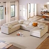 Oversized Modular Sectional Sofa Modern Cloud Couch with Movable Ottoman 7 Seater U/L Shaped Lounge Sofas Comfy Couches with Thicked Cushion Backrest for Living Room Spacious Space Office