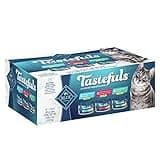 Blue Buffalo Tastefuls Flaked Wet Cat Food Variety Pack, Made with Natural Ingredients, Tuna, Chicken, Fish & Shrimp, 3-oz Cans (12 Count, 4 of Each)