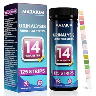 Majaium Urine Test Strips for Urinalysis 14 Parameter - 125 CT UTI Urinalysis Test Strips Full Panel for UTI Ketone Protein Kidney & Liver Function