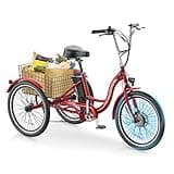 LILYPELLE Electric Tricycle for Adults, 350W 36V Electric Trike Motorized Three Wheel Electric Bicycle, 7 Speeds 3 Wheels 24" Adult Electric Tricycle with Large Basket