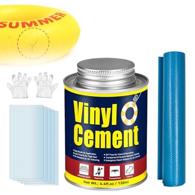 Umadit Vinyl Cement, PVC Glue, Waterproof and Sealed Contact Cement Adhesive for Vinyl Repair, High Strength Paddle Board Glue for Pool Liners, Air Mattresses, Inflatables, Hot Tubs, Tarps (4.4 FL OZ)