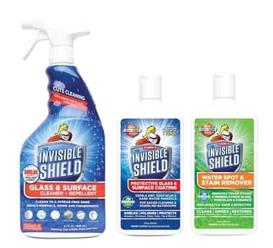 Invisible Shield Glass Essentials Shower Door Protectant and Water Spot Remover Kit 32 oz
