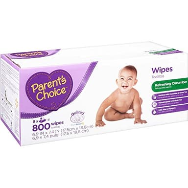 Parent's Choice Refreshing Cucumber Scent Baby Wipes 800 Quilted Sheets