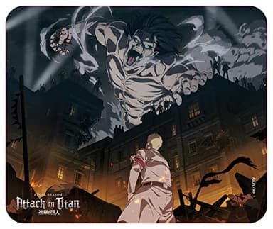 ABYstyle Attack on Titan Key Art Season 4 Mousepad Square Mouse Pad Precision Speed and Non-Slip Rubber Base 8" Office Desktop Computer Accessories