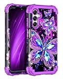 Miqala for Galaxy A15 5G Case,Glow in The Dark Three Layer Heavy Duty Shockproof Full Protection Hard Plastic Bumper+Soft Silicone Protective Case for Samsung Galaxy A15 5G 6.5 inch,Dark