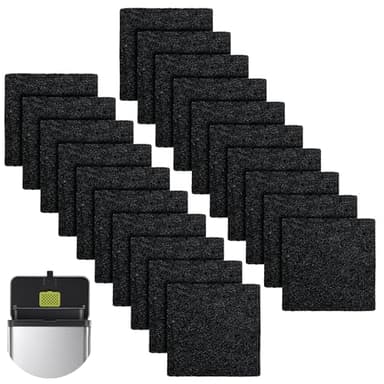 20 Packs 3.15x3.15x0.32 Inch Odor Absorbing Filter Refills for EKO Trash Cans, Activated Charcoal Deodorizer Compatible with EKO Step & Touchless Garbage Cans with Built-in Filter Compartment