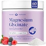 Magnesium Glycinate Powder + L-Theanine | 60 Servings | 300 mg per Scoop High Absorption Chelated Magnesium Powder for Sleep - Natural Mixed Berry Flavor, No Sugar, Support Restful Sleep & Relaxation