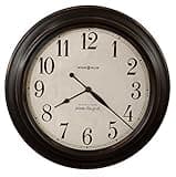 Howard Miller Coldwater Wall Clock II 549-472 – Aged Black Molded Frame with Bronze Highlights, Distressed Antique White Dial, Rustic Home Décor, Quartz Movement